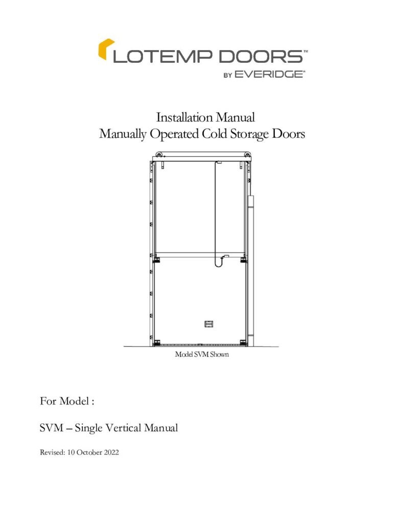 LOTEMP - SINGLE VERTICAL DOOR MANUAL